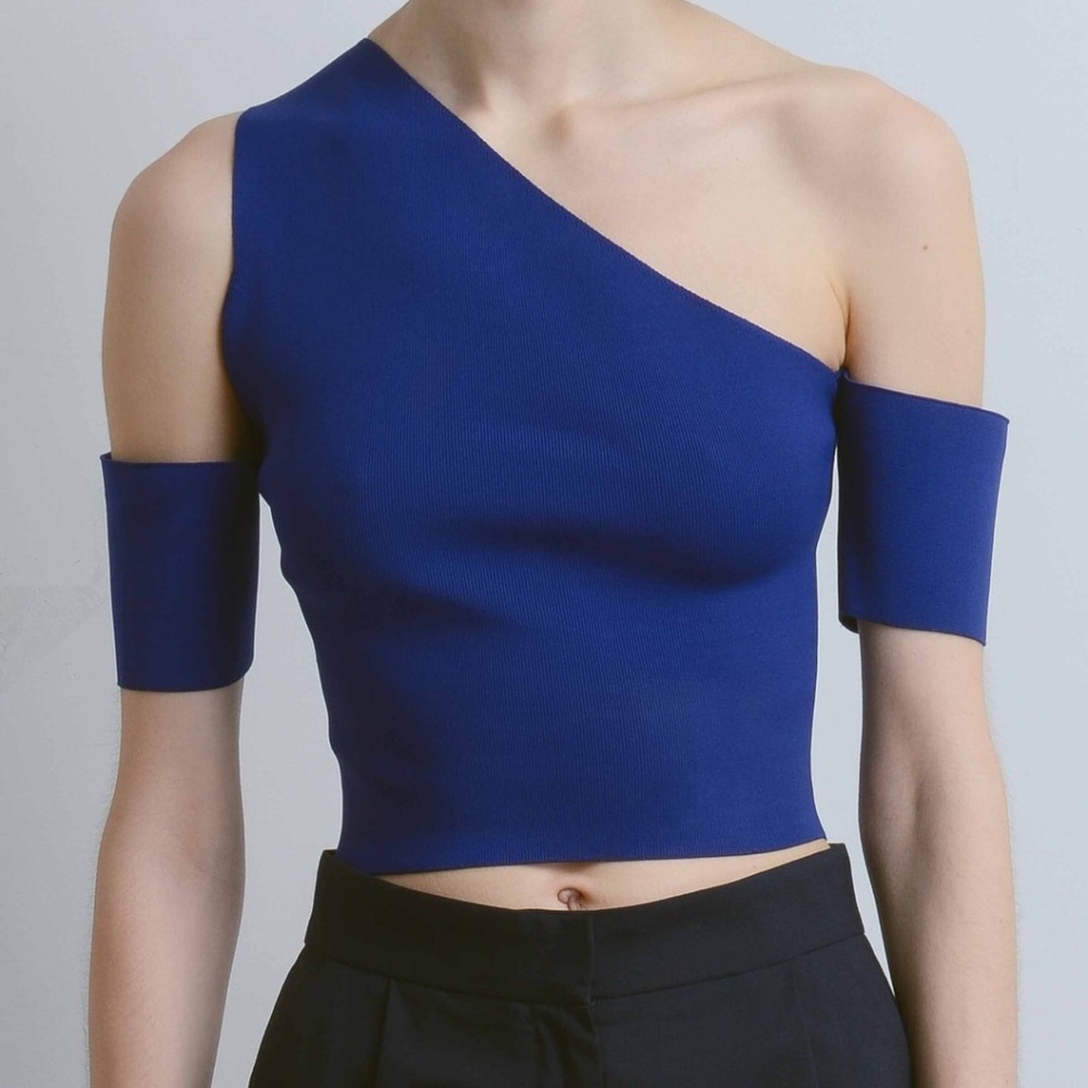 Yune Ho Purple Kate One Shoulder Top